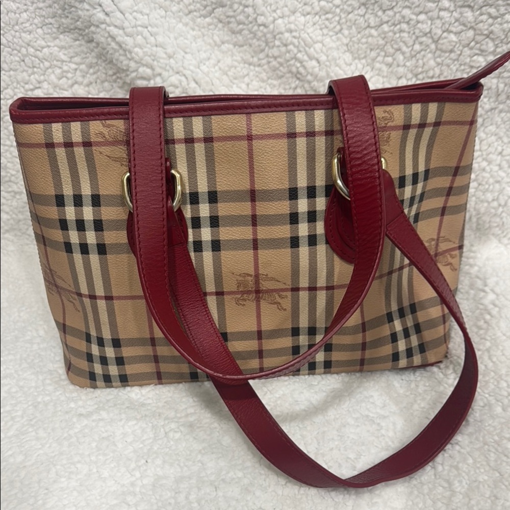 Burberry medium Tote Bag with Red Accents